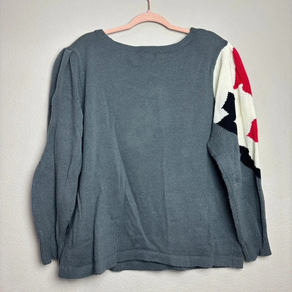 80s Harrington Park Statement Sweater Abstract Art Knit Womens Large‎ 42 Avant